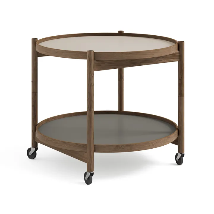 Bølling Tray Table model 60 - Stone, smoke oiled oak stand - Brdr. Krüger