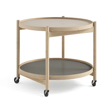 Bølling Tray Table model 60 - Stone, untreated oak stand - Brdr. Krüger