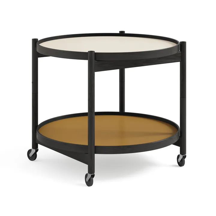 Bølling Tray Table model 60 - Sunny, black lacquered oak stand - Brdr. Krüger