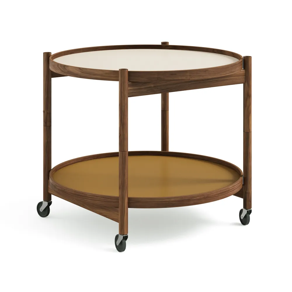 Bølling Tray Table model 60, Sunny, oiled walnut stand Brdr. Krüger