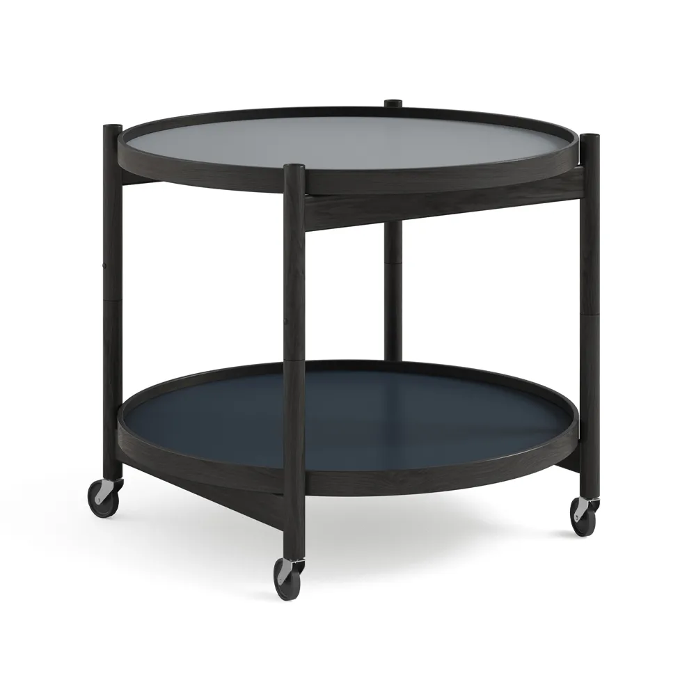 Bølling Tray Table model 60, Water, black lacquered oak stand Brdr. Krüger