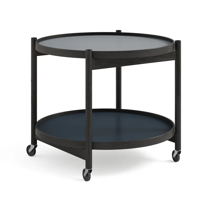 Bølling Tray Table model 60 - Water, black lacquered oak stand - Brdr. Krüger