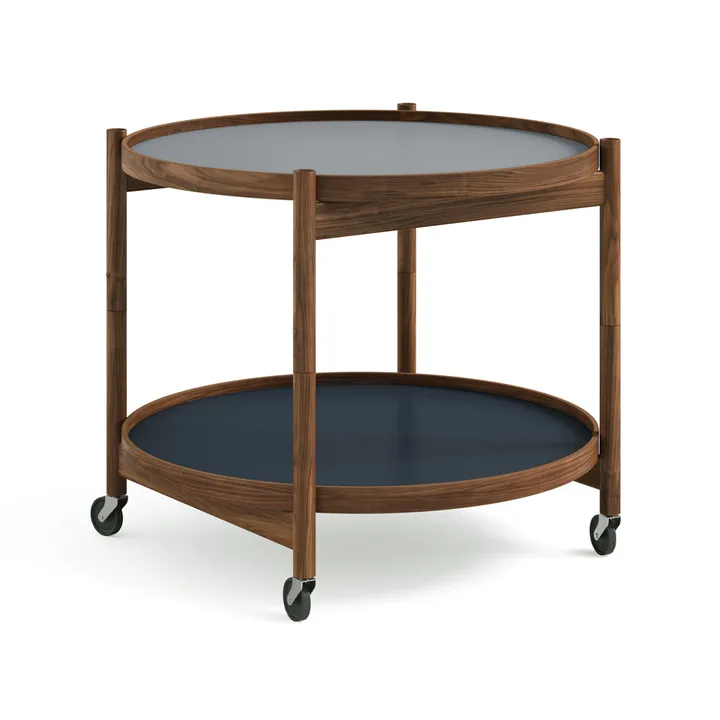 Bølling Tray Table model 60 - Water, oiled walnut stand - Brdr. Krüger