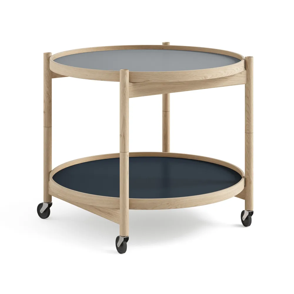 Bølling Tray Table model 60, Water, untreated oak stand Brdr. Krüger