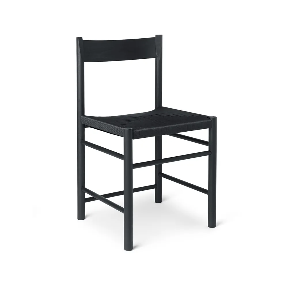 F-chair, Black ash, black woven seat Brdr. Krüger