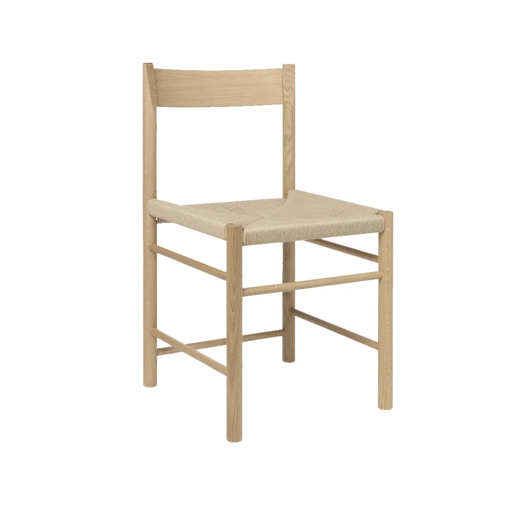 F-chair, Oiled oak, natural wicker seat Brdr. Krüger