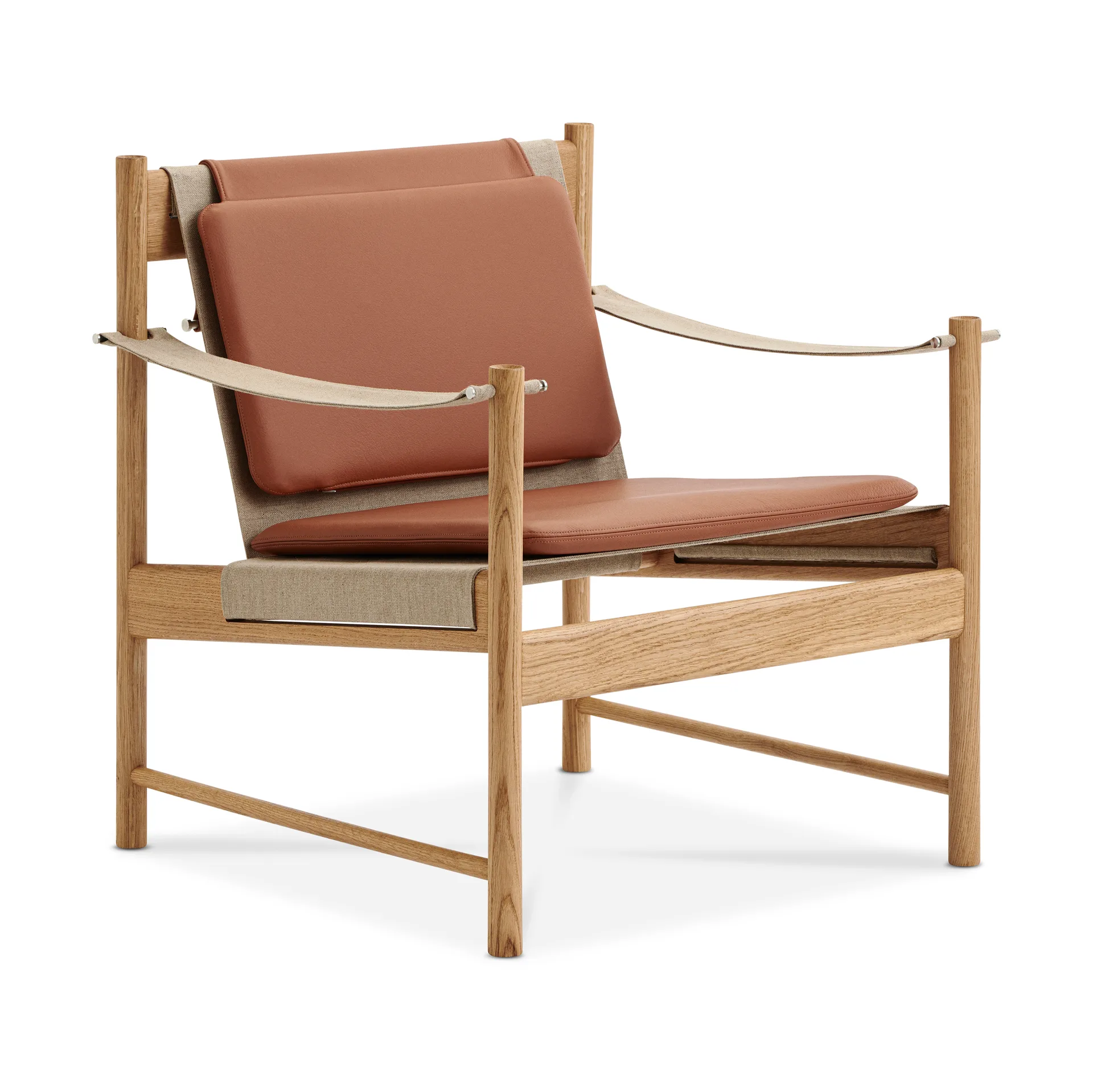 HB lounge chair, Oiled oak-leather brandy Brdr. Krüger