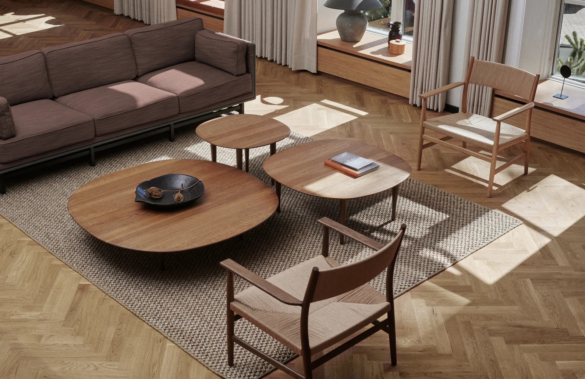Jari side table Ø60 cm, Smoke oiled oak Brdr. Krüger