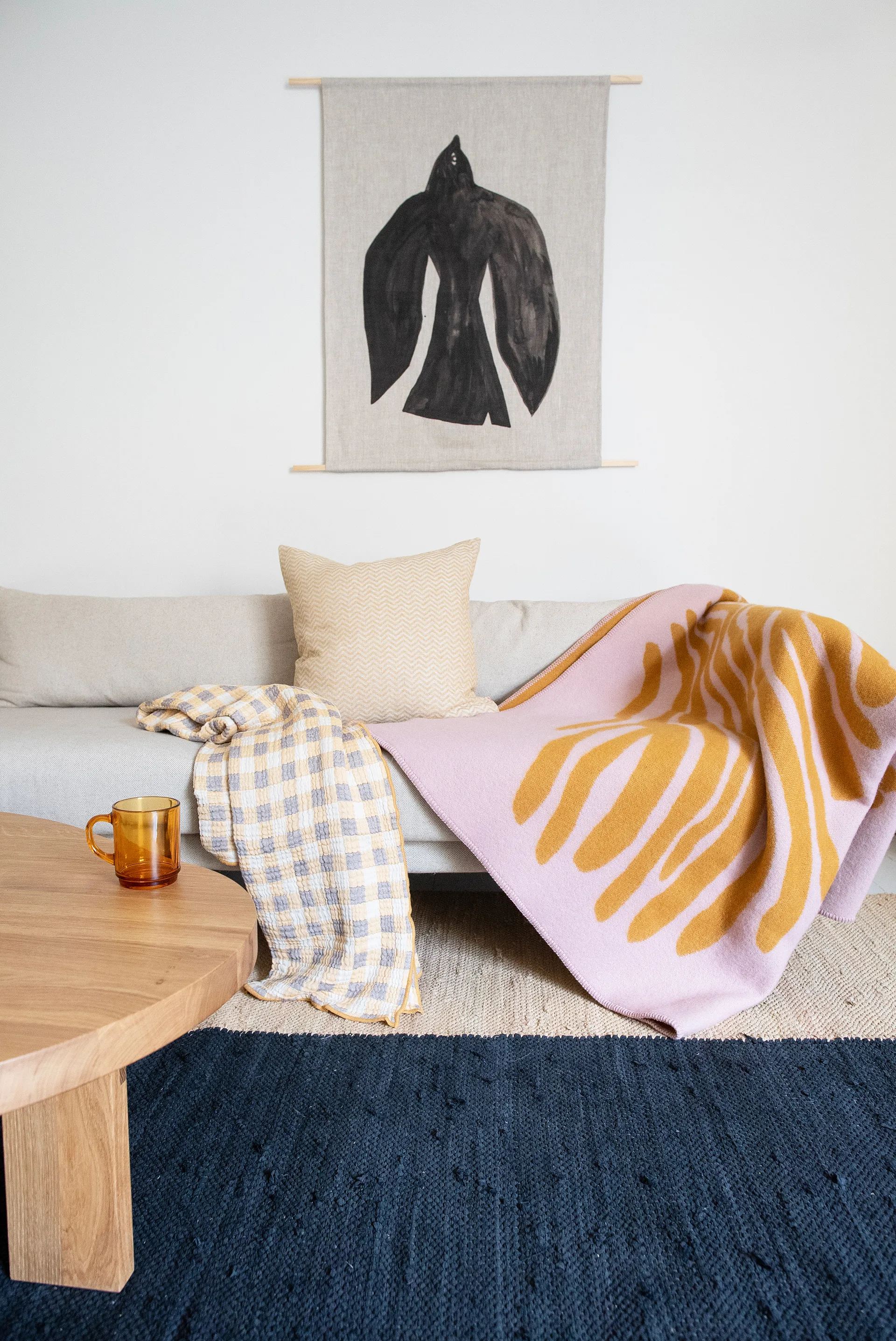 Pine blanket, Pink, 180x130 cm Brita Sweden