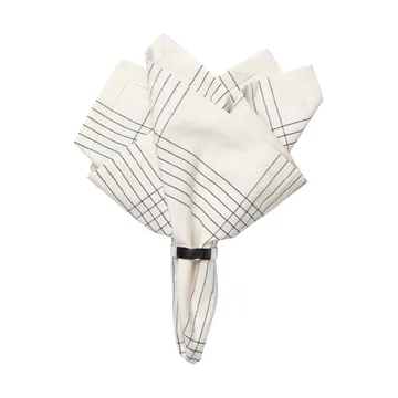 Alice fabric napkin 45x45 cm - Black-natural - Broste Copenhagen