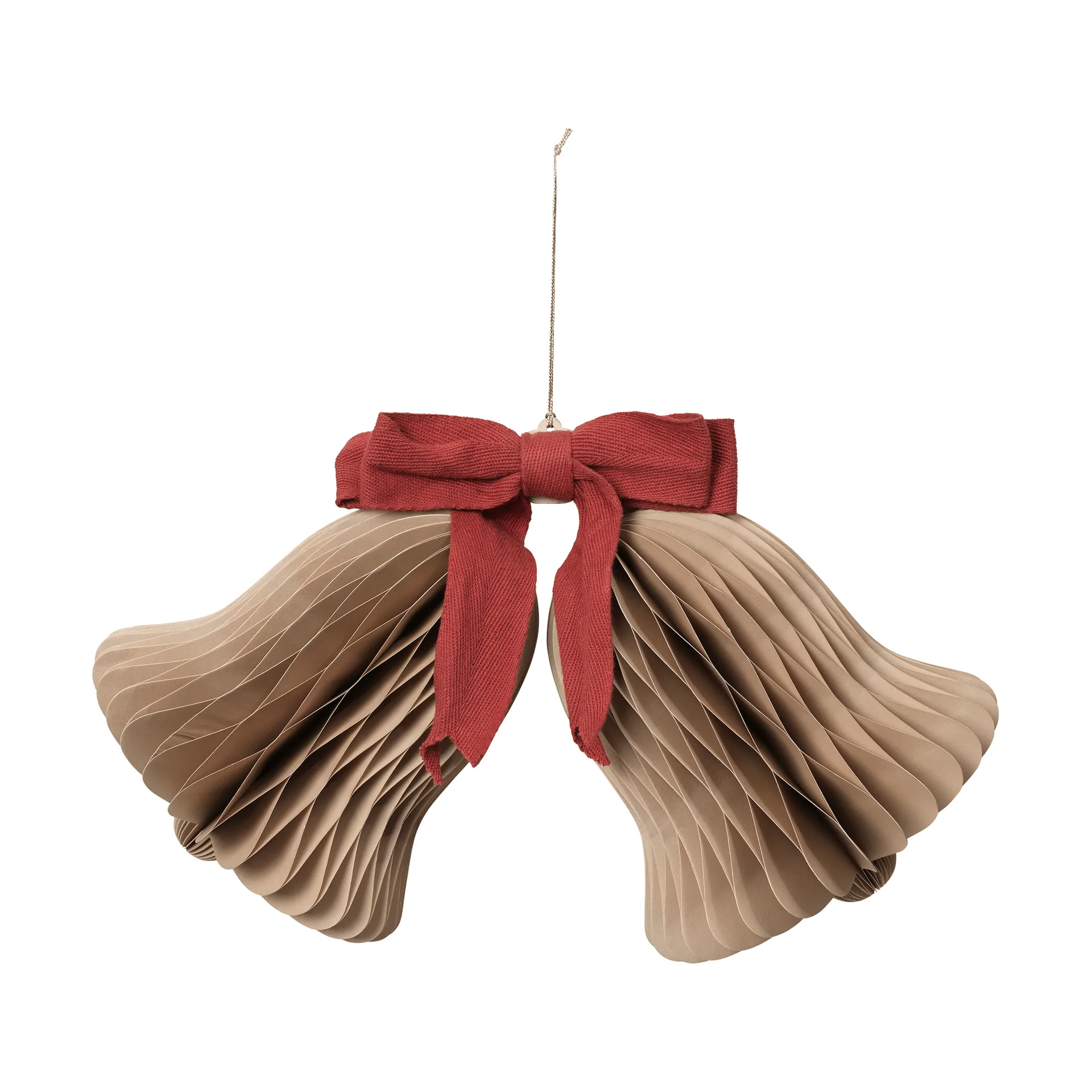 Chime bell Christmas hanging decoration, Natural Brown-Red Broste Copenhagen