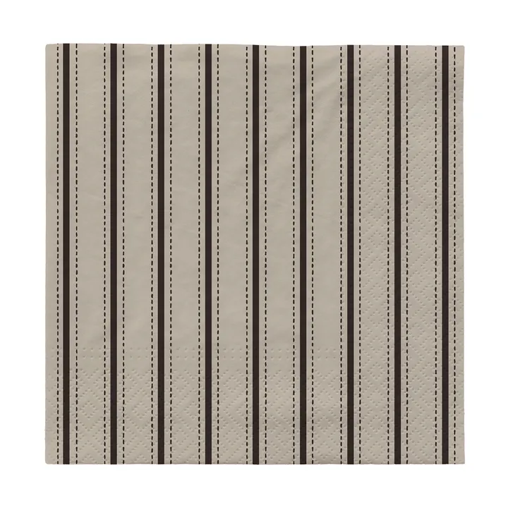 Dolly paper napkins 33x33 cm 20-pack - Black-off white - Broste Copenhagen