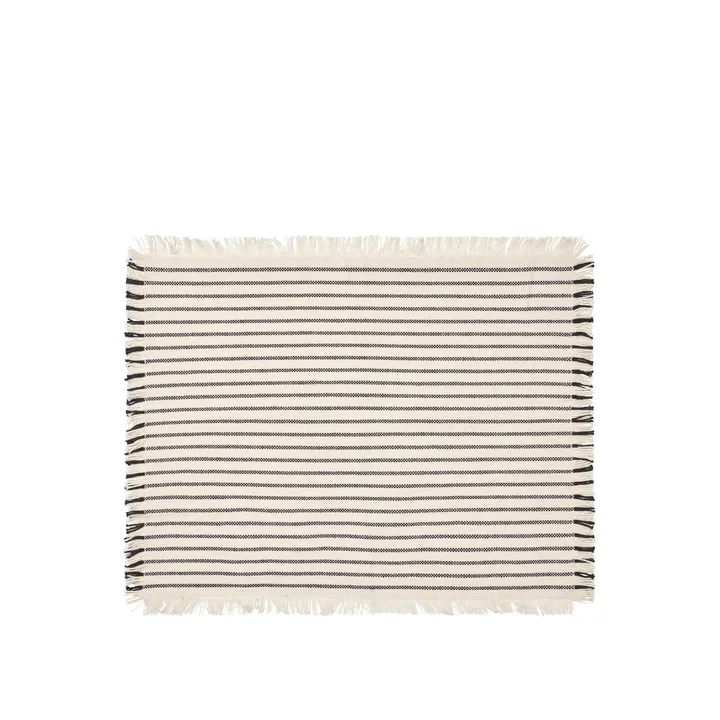Elouise placemat 41.5x32 cm bone - Bone-white black - Broste Copenhagen