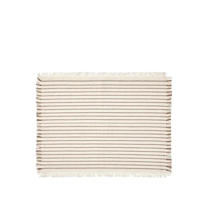 Elouise placemat 41.5x32 cm - Bone-white fungi grey - Broste Copenhagen