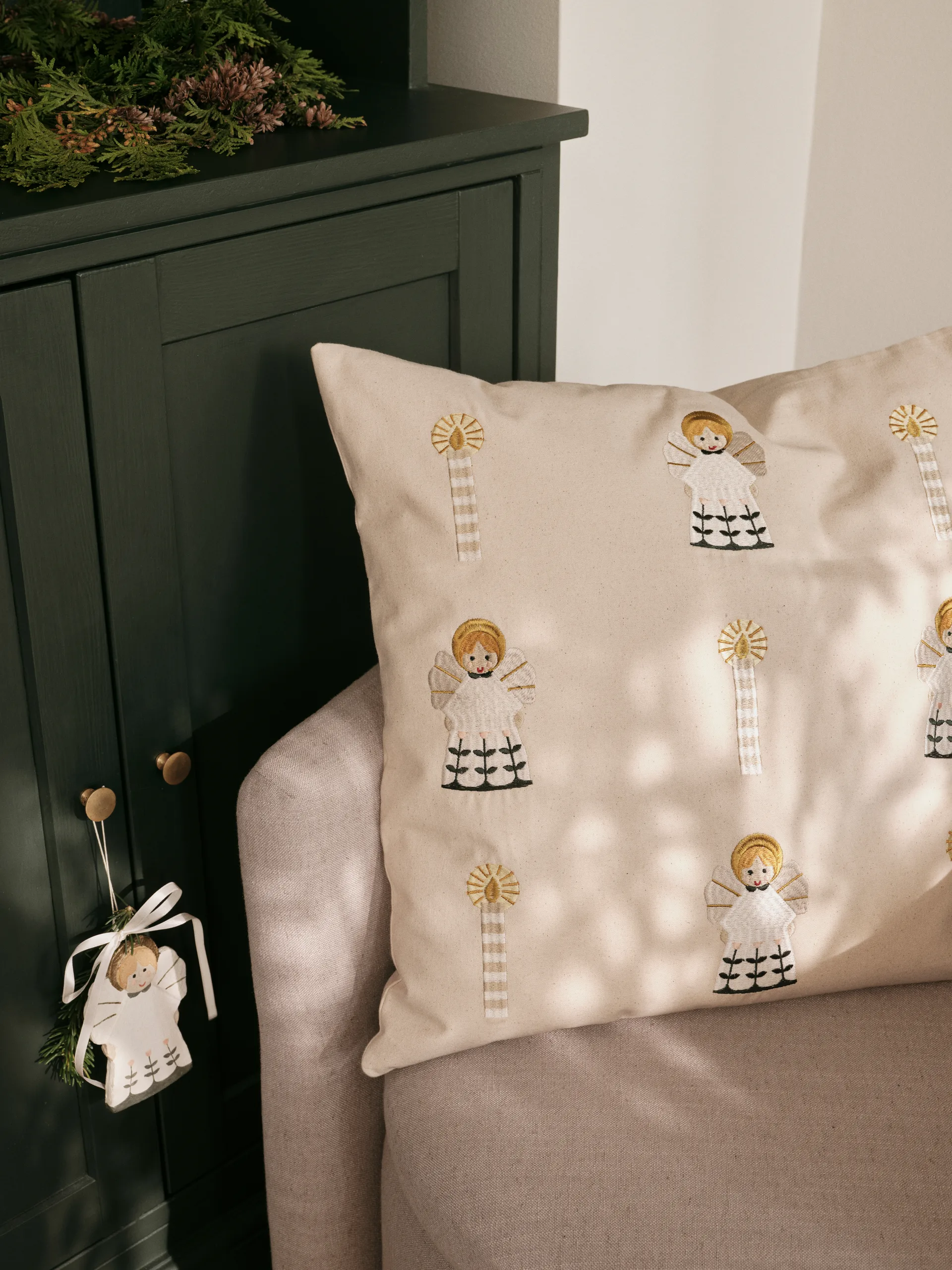 Fairy Tale cushion cover 50x50 cm, Golden Broste Copenhagen
