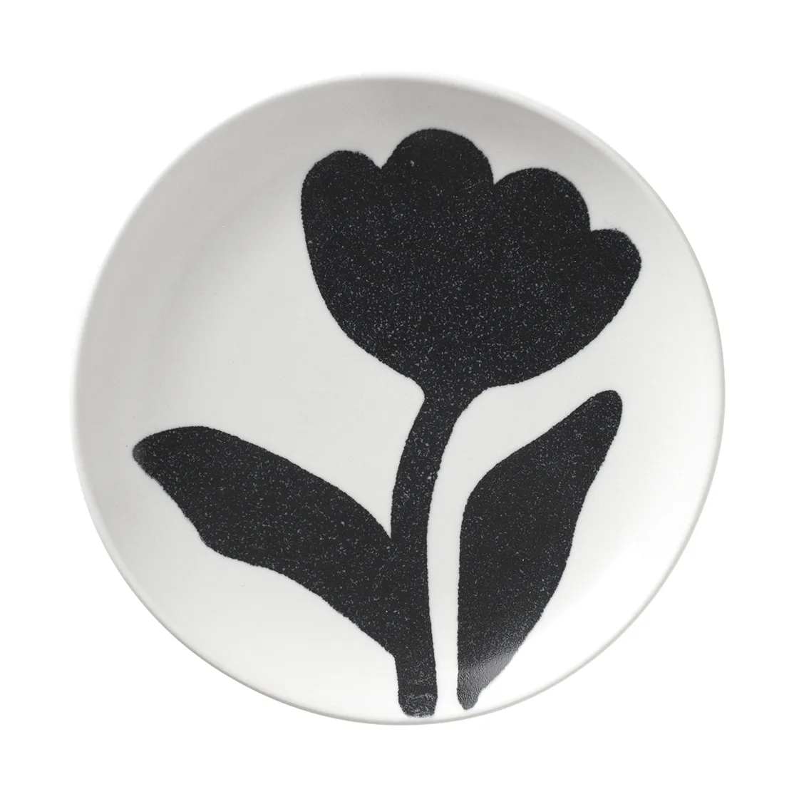 Flora plate Ø15 cm, Black-off white Broste Copenhagen