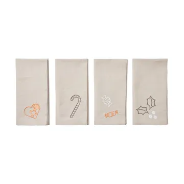 Fryd fabric napkins 45x45 cm 4 pieces - Light warm grey-beige - Broste Copenhagen