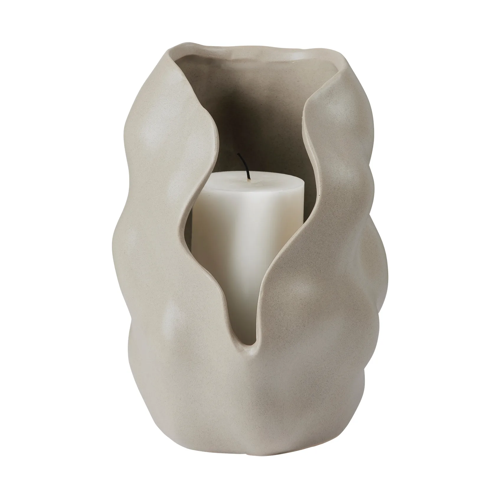 Hekla Hurricane candle lantern, Dove grey, Ø18,6 cm Broste Copenhagen