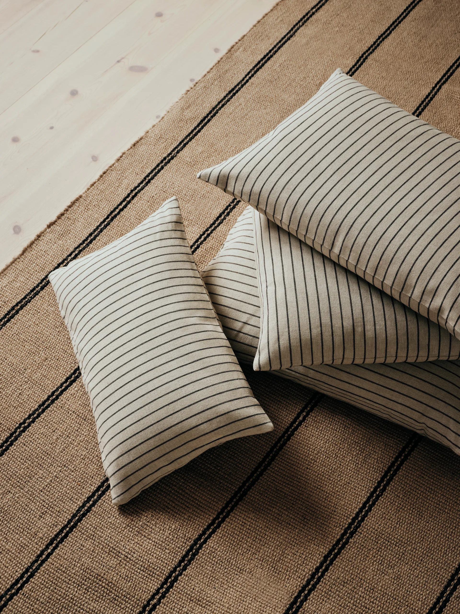 Karen cushion cover, Light beige-black, 60x60 cm Broste Copenhagen
