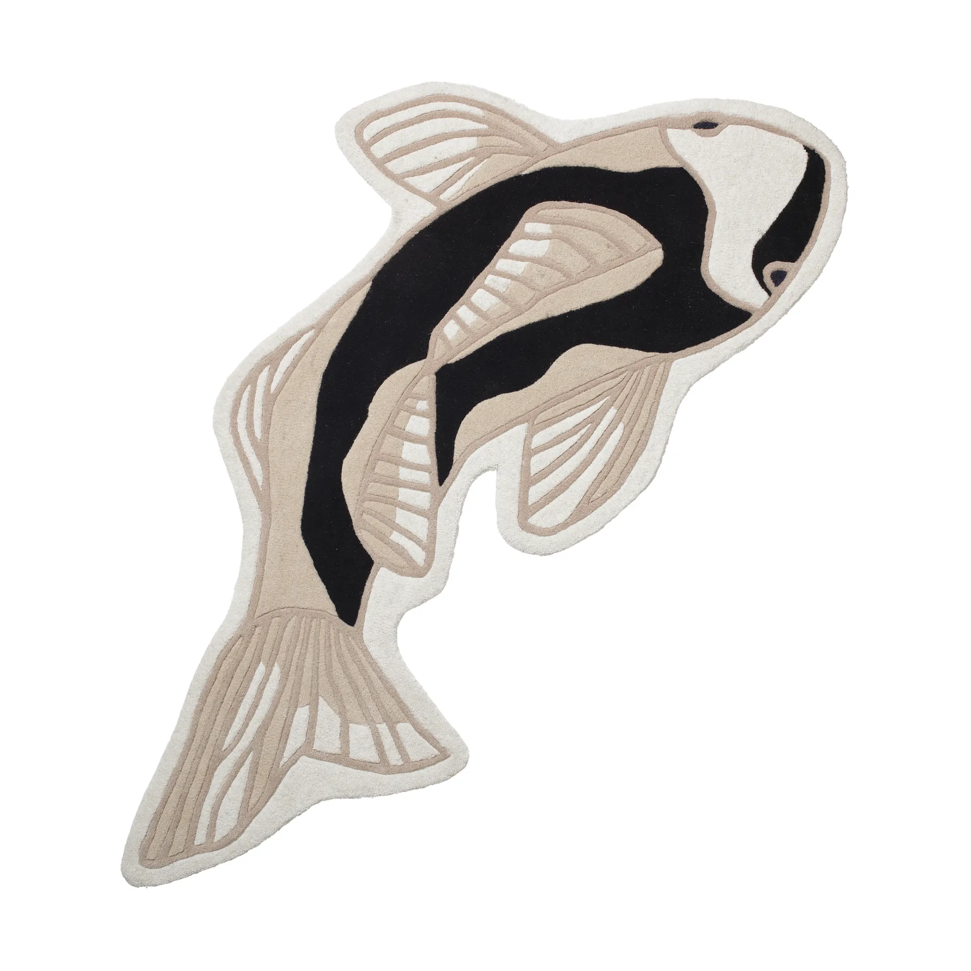 Koi rug 97x130 cm, Black-beige Broste Copenhagen