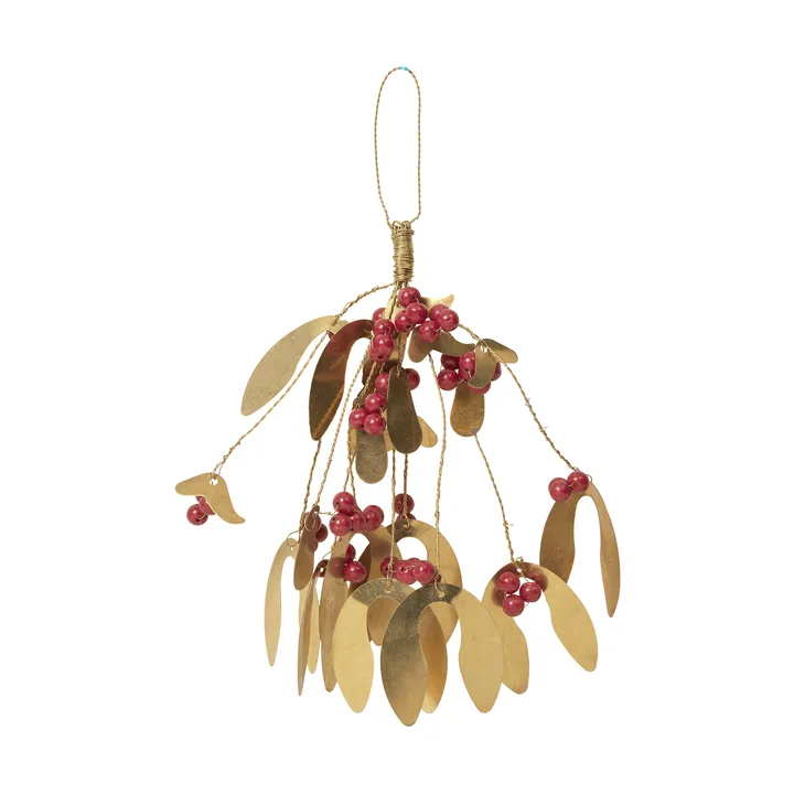 Mistletoe Christmas tree hanging ornament - Deep Red - Broste Copenhagen