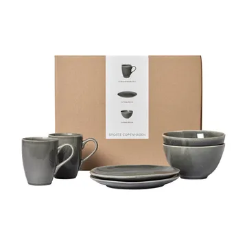 Nordic Rain breakfast set for two - 6 pieces - Broste Copenhagen