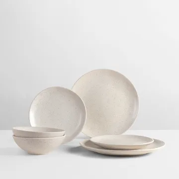 Nordic Vanilla dinner set for two - 6 pieces - Broste Copenhagen