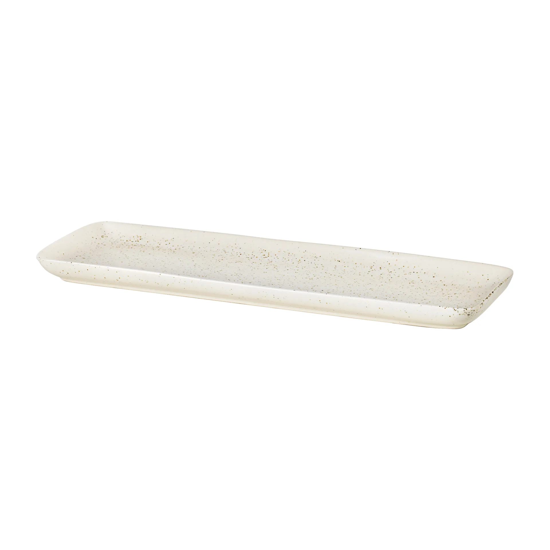 Nordic Vanilla rectangular saucer 12.5x35 cm, Cream with grains Broste Copenhagen