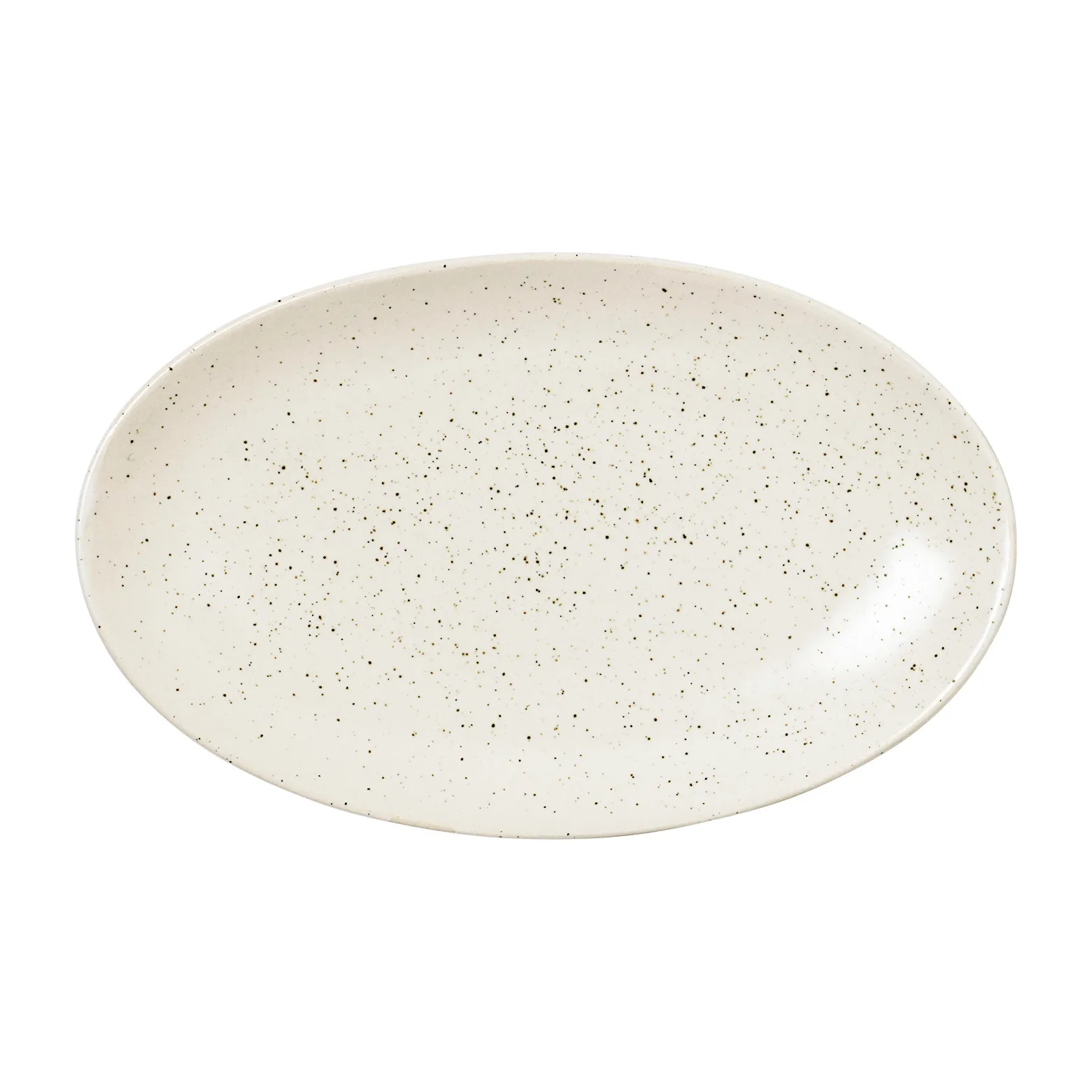 Nordic Vanilla saucer oval 22 cm, Cream with grains Broste Copenhagen