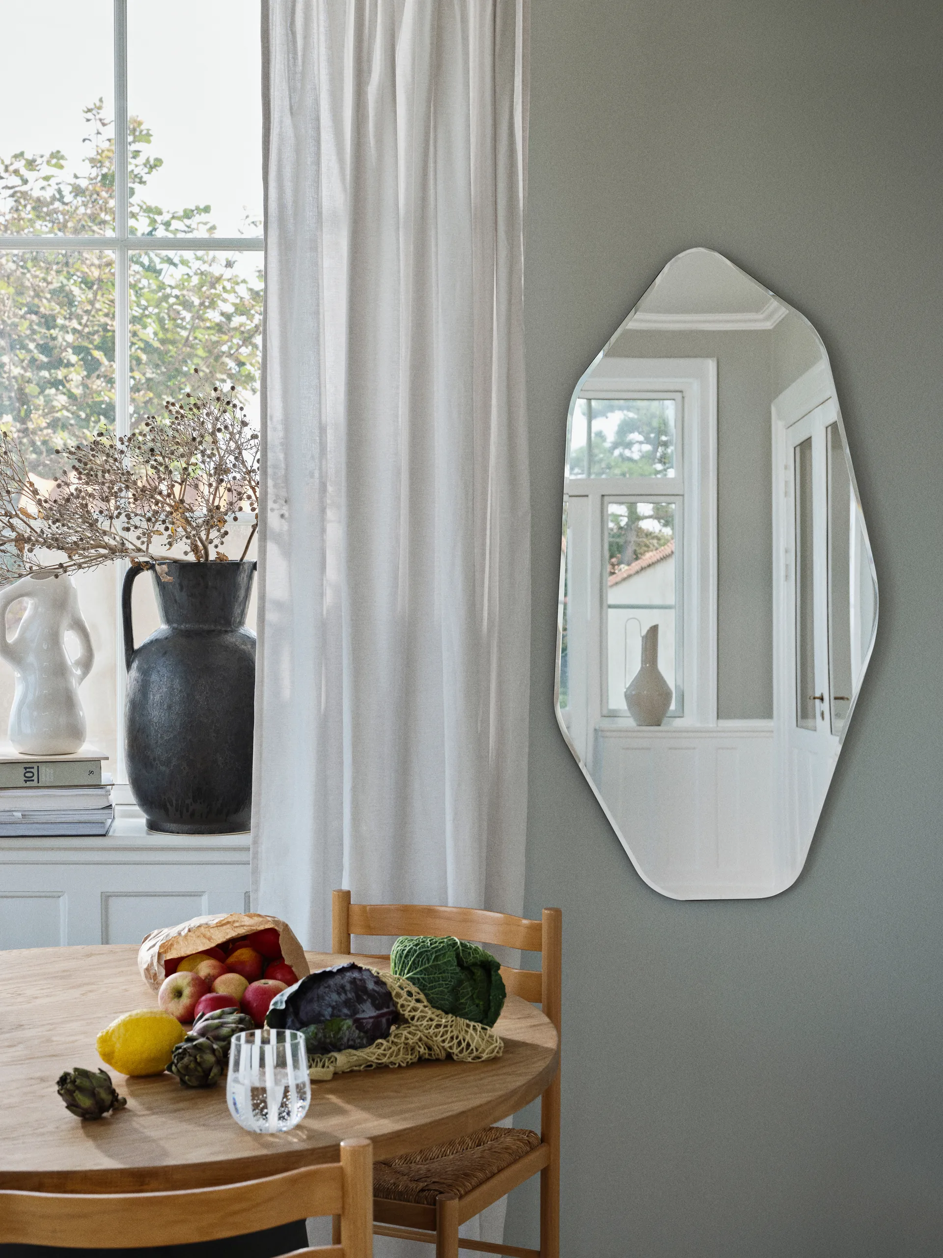 Ruby wall mirror 120x60 cm, Clear-black Broste Copenhagen