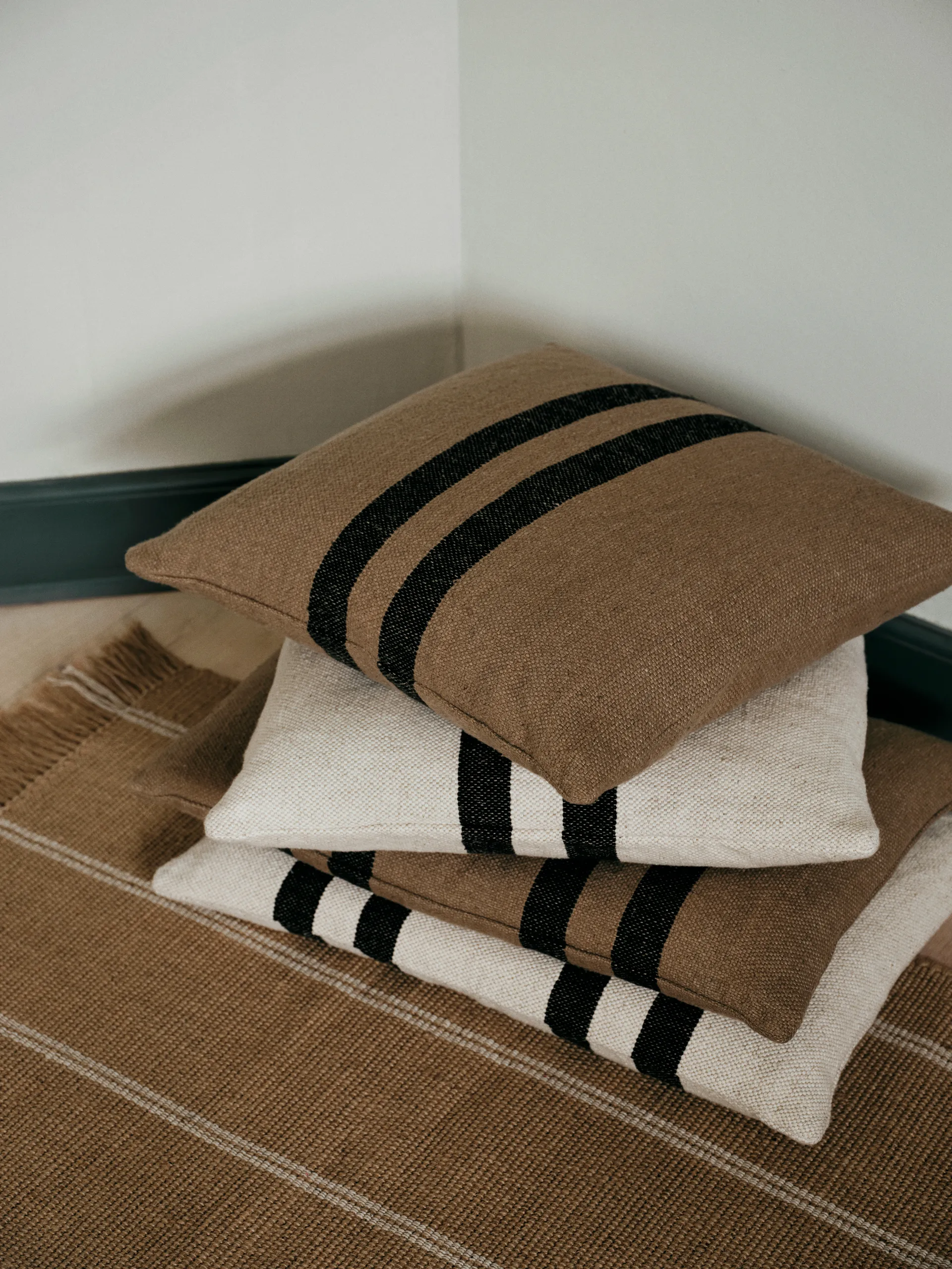 Sigrun cushion cover, Brown kelp-black, 40x60 cm Broste Copenhagen
