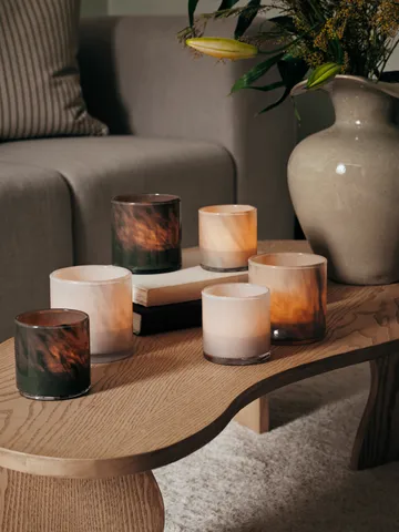 Solai hurricane candle holder - Taupe Warm Grey, Ø10 cm - Broste Copenhagen