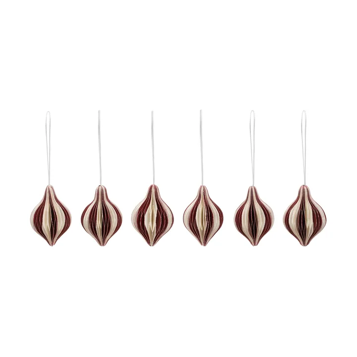 Spira Christmas hanging decoration - Burgundy-Off White - Broste Copenhagen