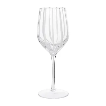 Stripe white wine glass 35 cl - Clear-white stripes - Broste Copenhagen