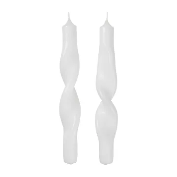 Twist twisted candles twisted candle 23 cm 2-pack - Pure white - Broste Copenhagen