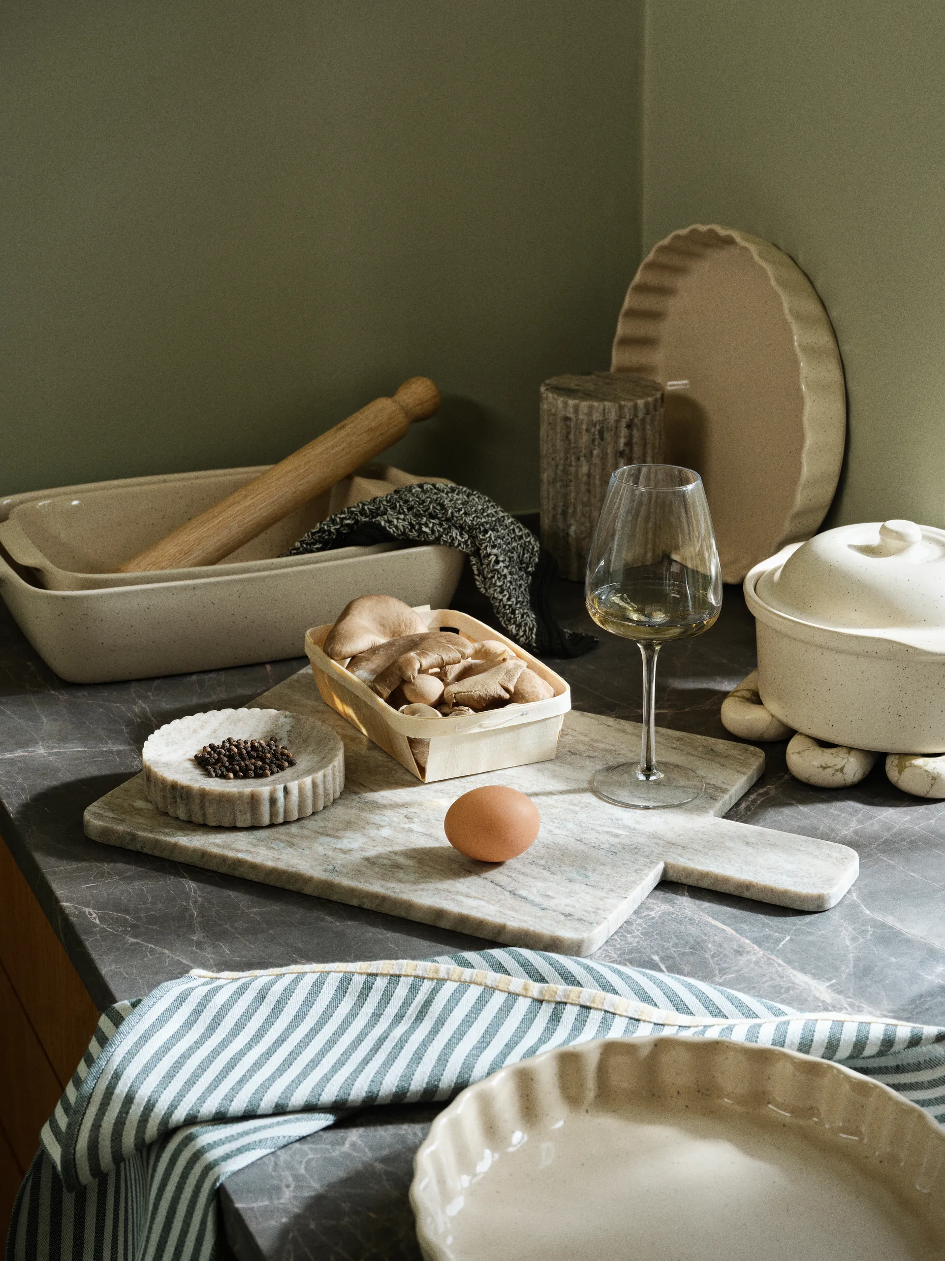 Vig pie dish Ø29 cm, Beige Broste Copenhagen