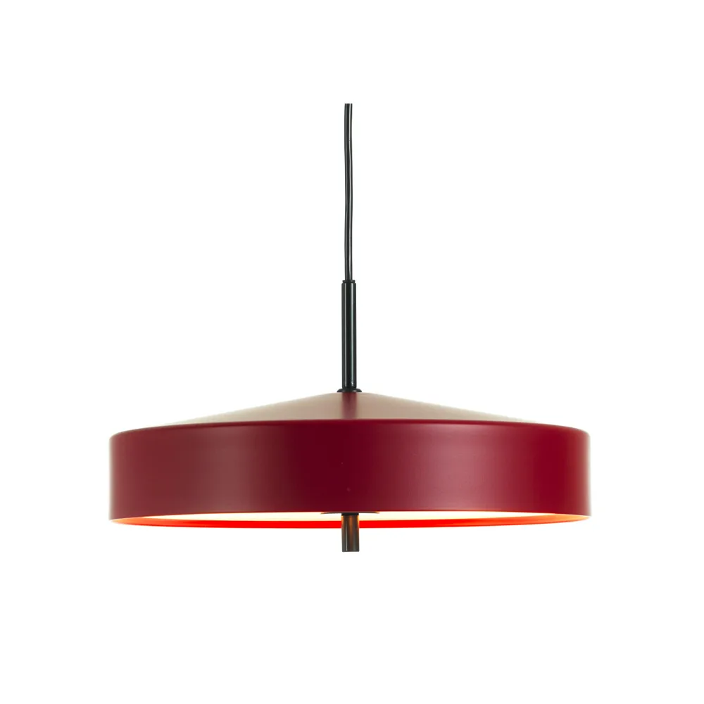 Cymbal pendant, Red matte, black cord, ø32 cm Bsweden