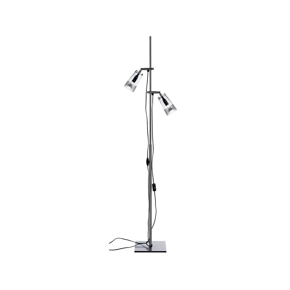 Manhattan 16 floor lamp, Glass clear, frosted band Bsweden
