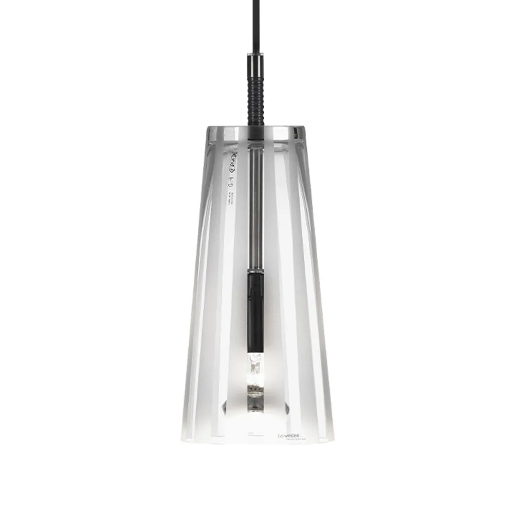 Manhattan 50 pendant lamp, Glass clear, frosted vertical stripes Bsweden