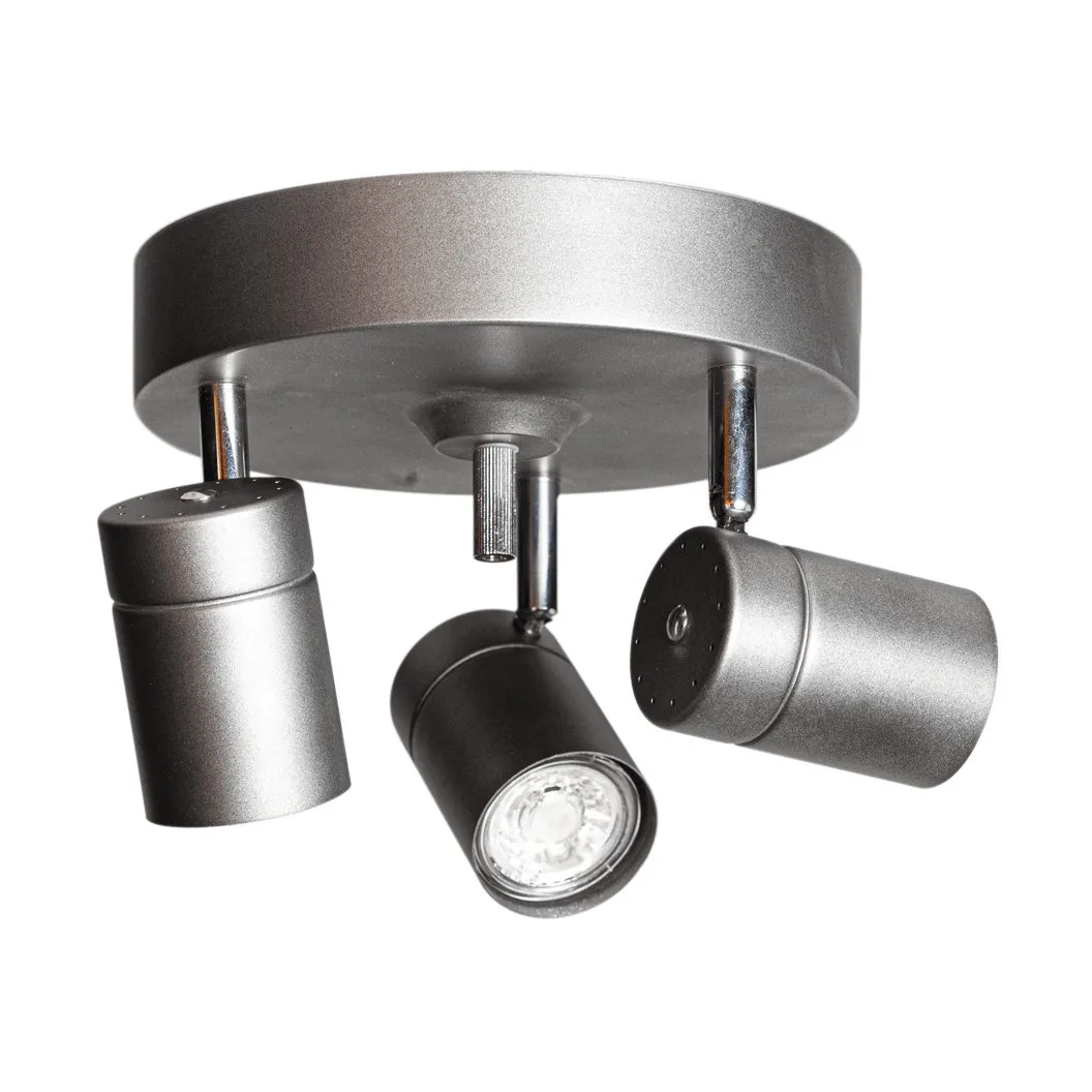 Correct 3 ceiling spotlight, Steel grey By Rydéns