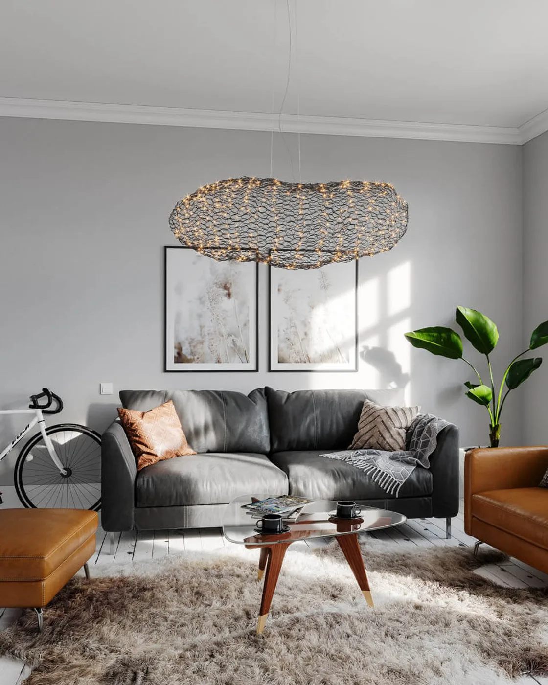 Hayden ceiling lamp, Matte black, 115 cm By Rydéns