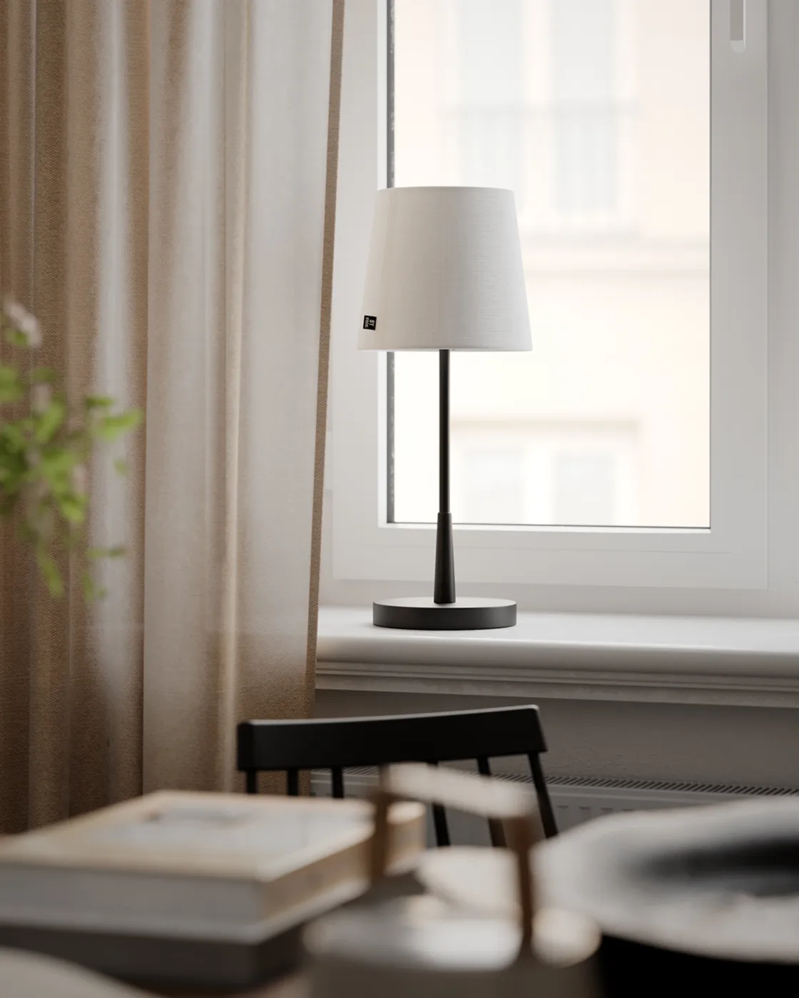 Lumi table lamp 48,5 cm, Matte black-white By Rydéns