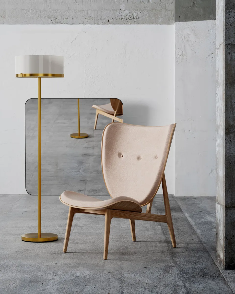 Marcel floor lamp 150 cm, Brass-white By Rydéns