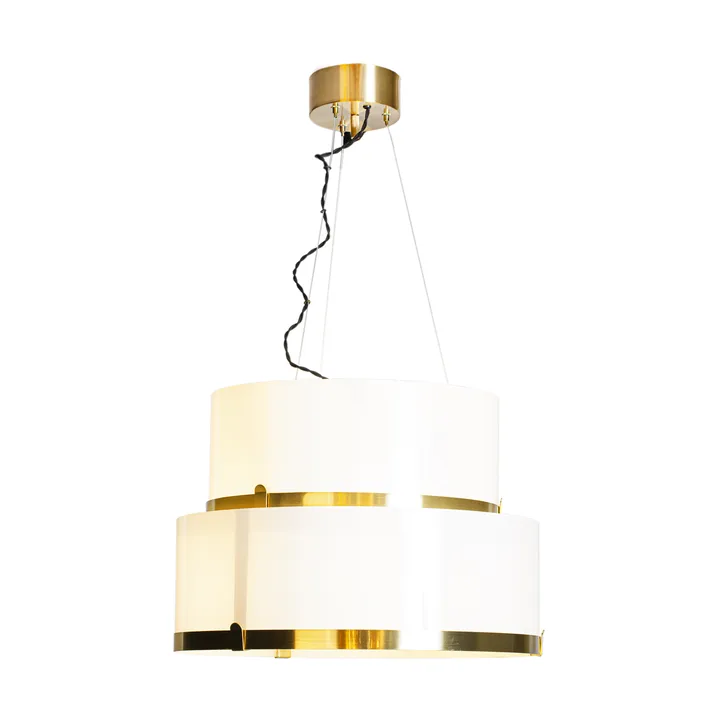 Marcel pendant lamp Ø50 cm - Brass-white - By Rydéns
