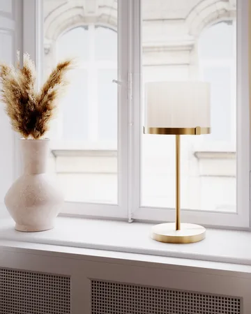 Marcel table lamp 55 cm - Brass-white - By Rydéns