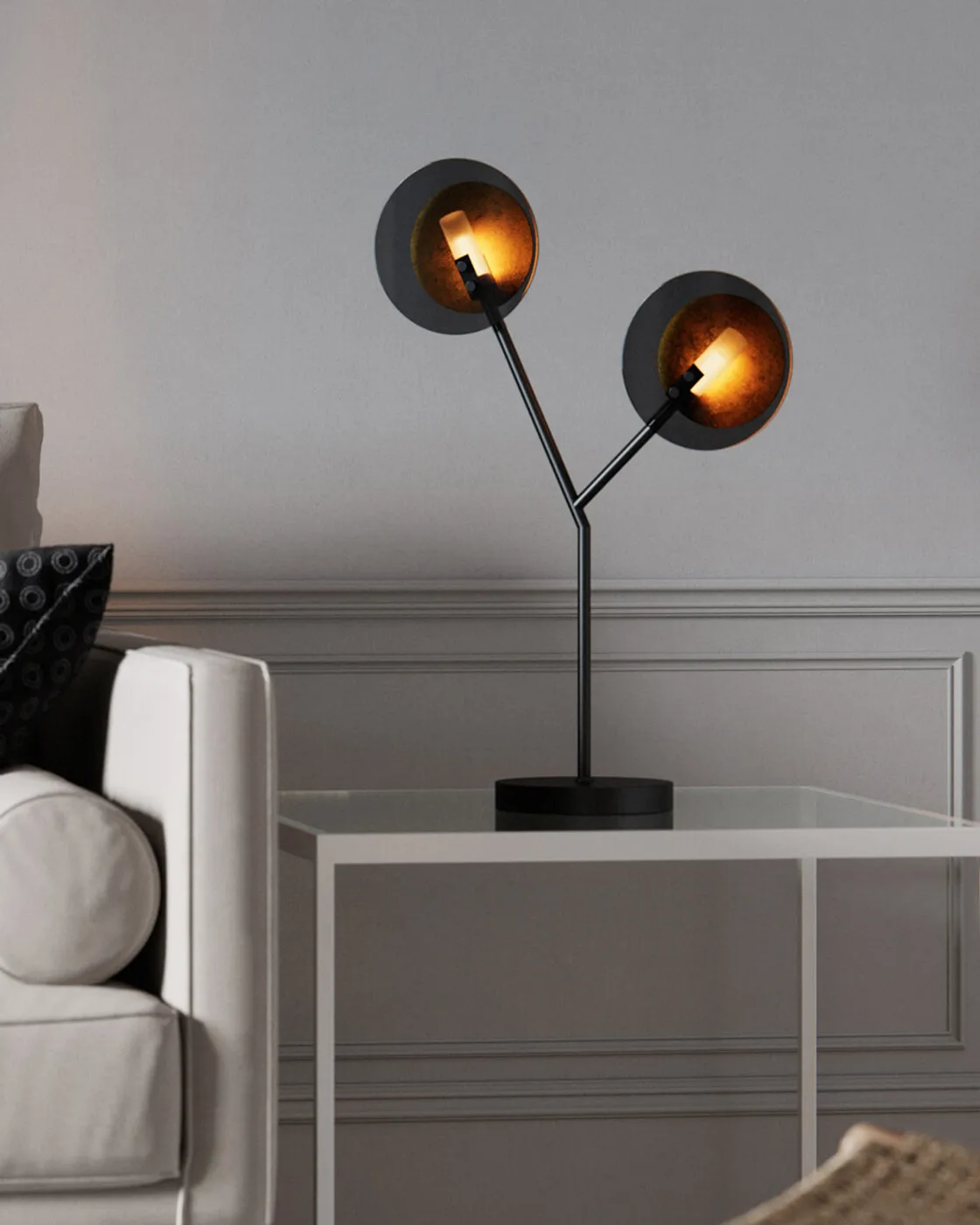 Turno table lamp 59 cm, Matte black-gold By Rydéns