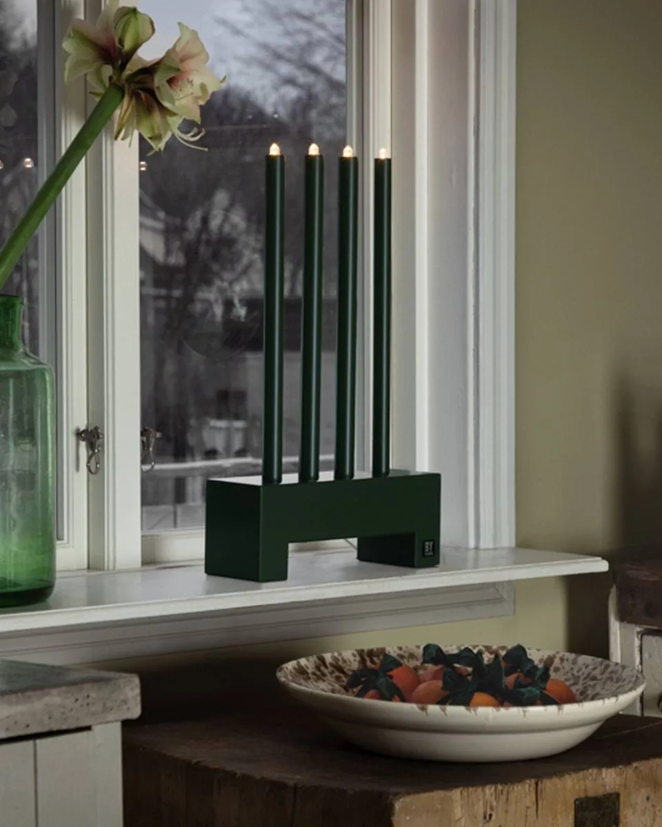 Twinkle advent candle holder, Dark green By Rydéns
