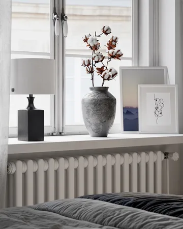 Woody table lamp 41 cm - Black-white - By Rydéns