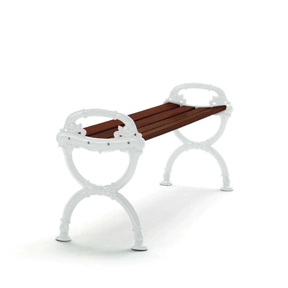 Byarum Bench, Pine brown stain, white stand Byarums bruk