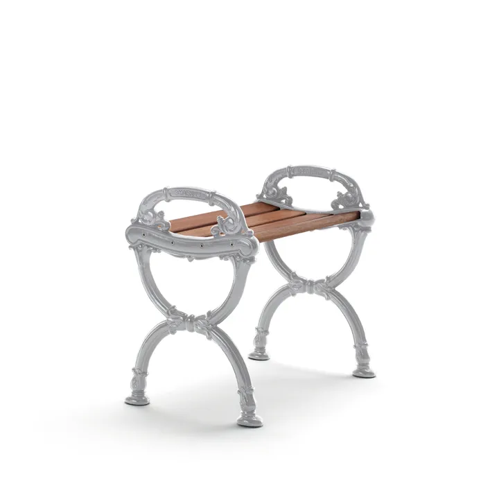 Byarum stool - Mahogany, raw aluminum stand - Byarums bruk
